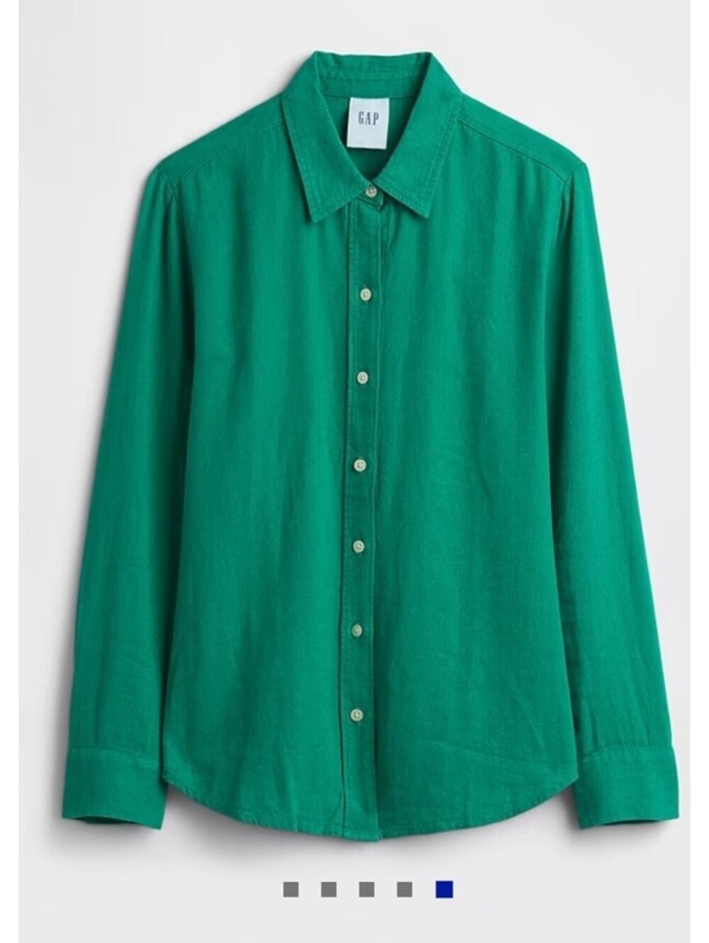 NWT Gap The Easy Shirt Linen Blend In Deluxe Green Size Large Retail $60